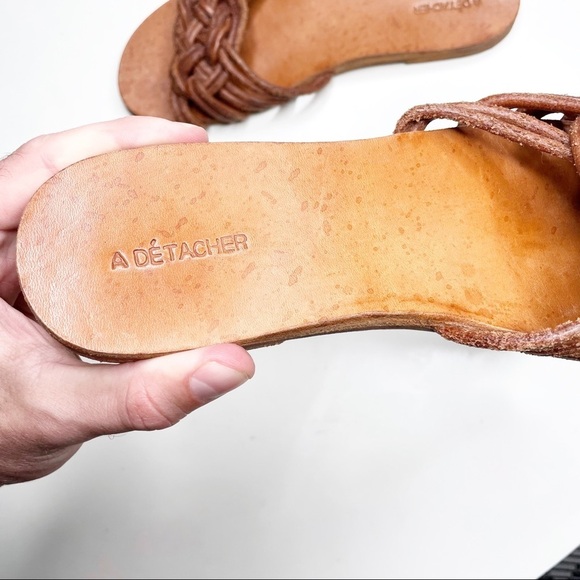 A Detacher Martha Sandal Woven Leather Brown Size 7 - Picture 4 of 8